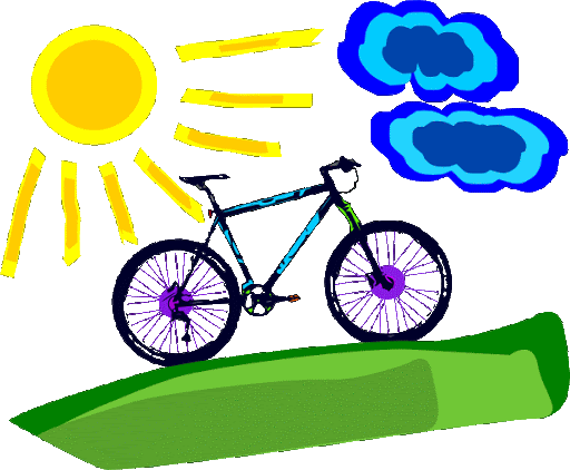 rower, chmurku i słońce